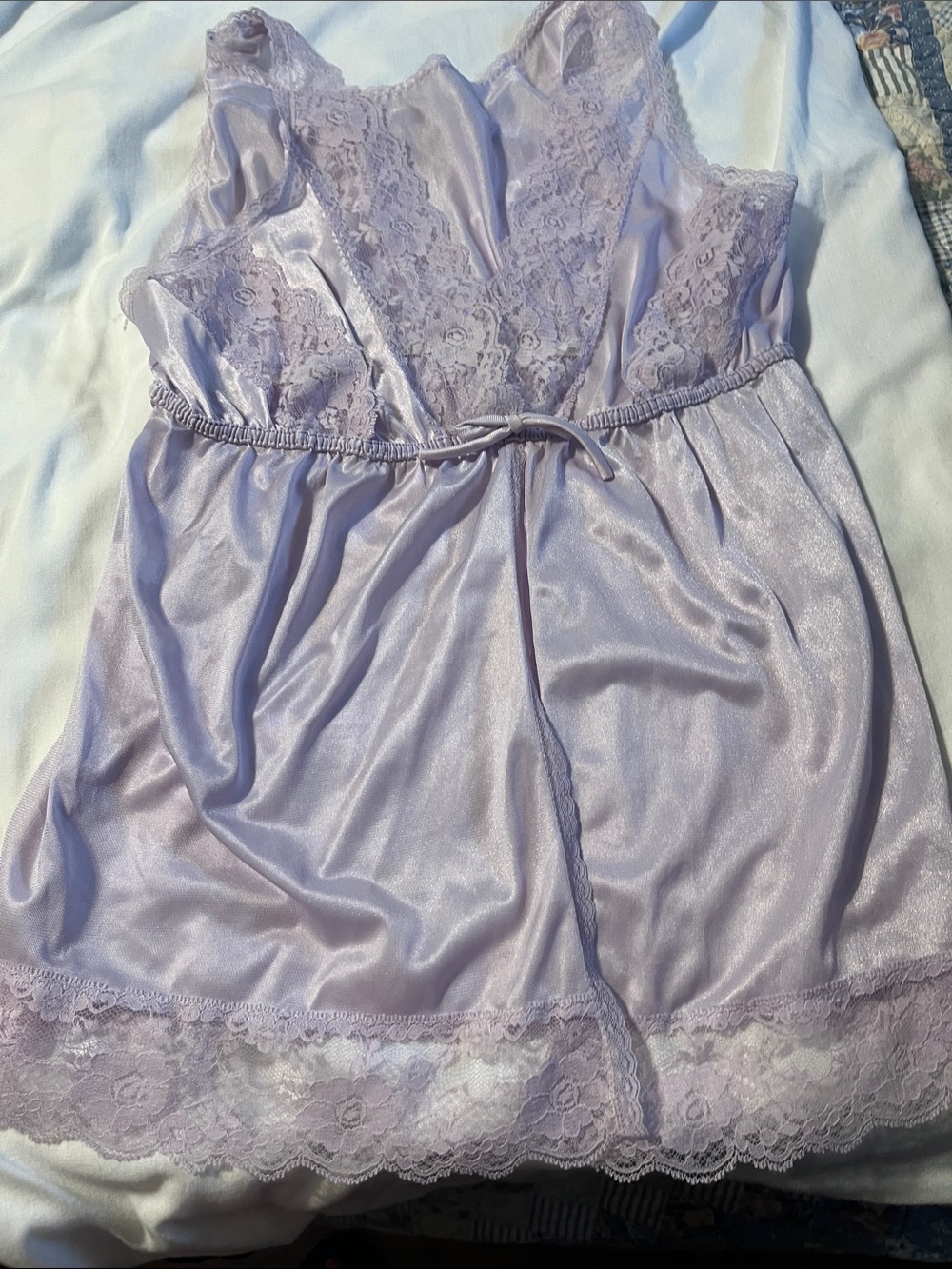 Lavender Lace Satin Chemise - Women Intimates & Sleepwear